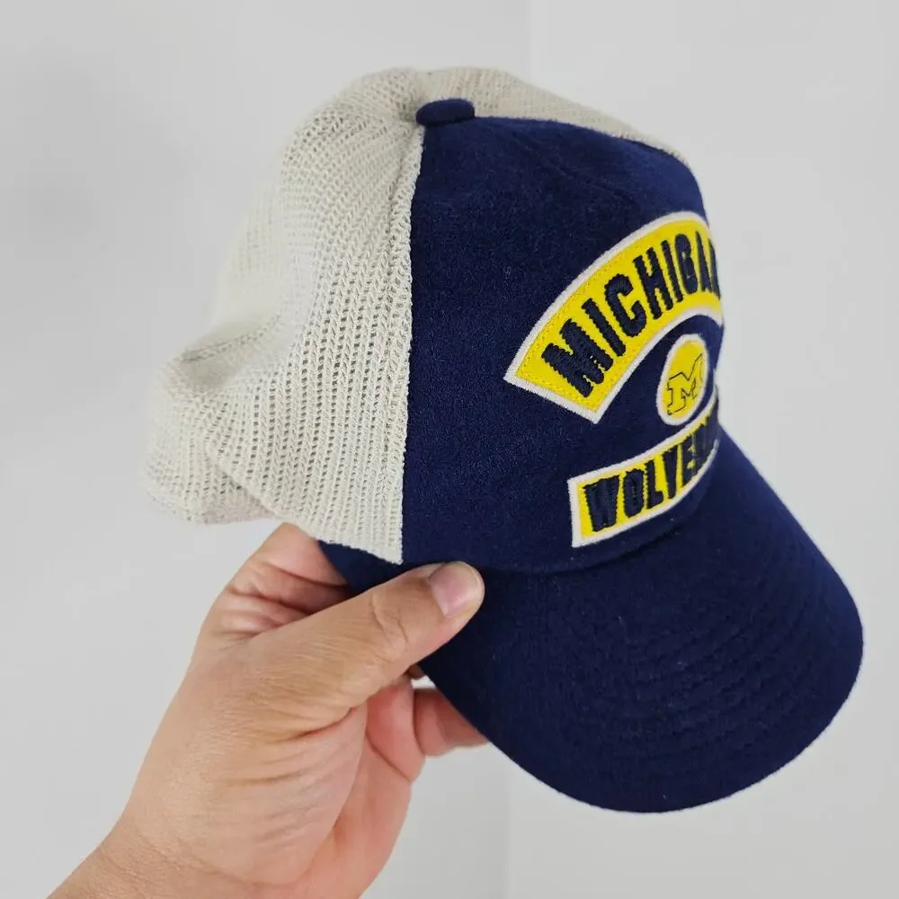 Mitchell & Ness Michigan Wolverines Meshback Fitted Cap Hat‎ | L - XL